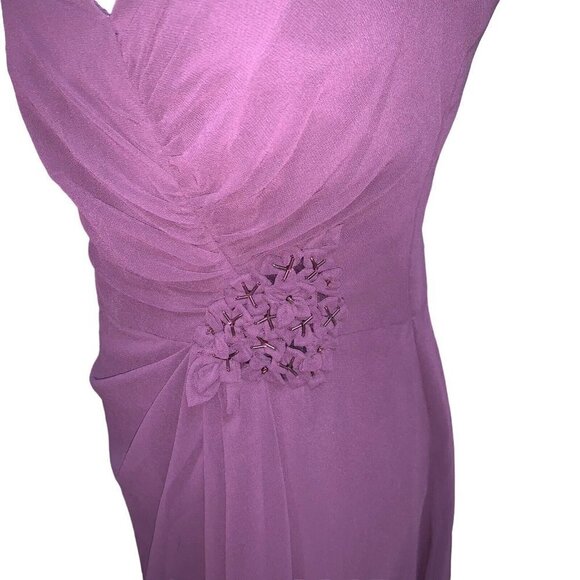 David's Bridal Women's Chiffon Sweetheart Short Dress Size 4 w. Cap Sleeves NWT - Picture 4 of 11